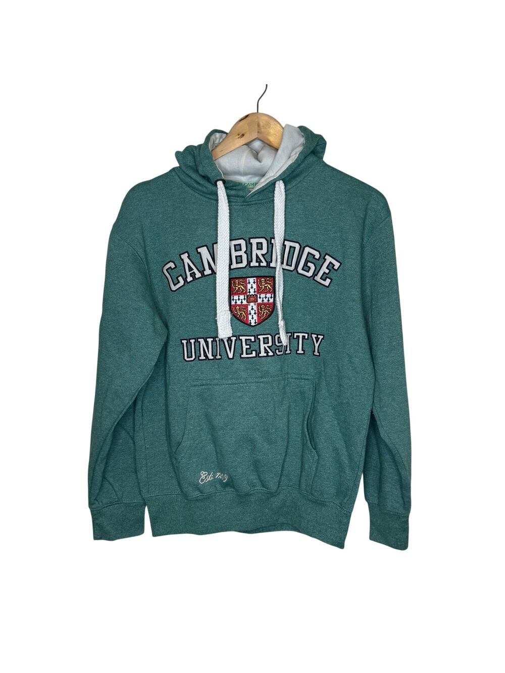Cambridge University Green Medium Spell Out Pullover Hoodie Hooded Sweatshirt